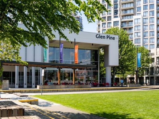 Exterior of Glen Pine Pavilion building and lawn