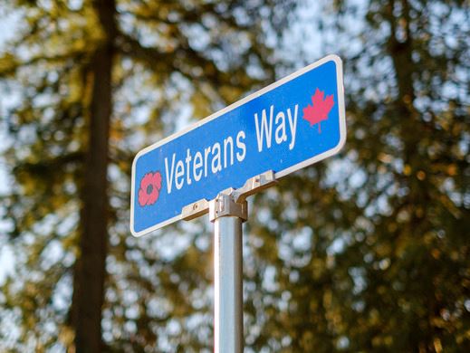 Veteran's Way road sign in Coquitlam