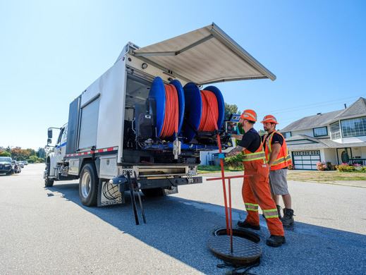Public Works staff on the road doing underground work