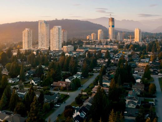 Aerial view of southwest Coquitlam.