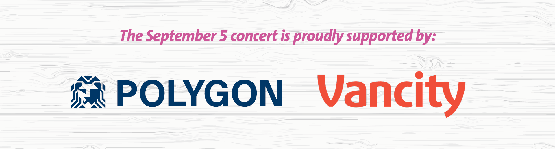 Proudly supported by Polygon Homes and Vancity Credit Union