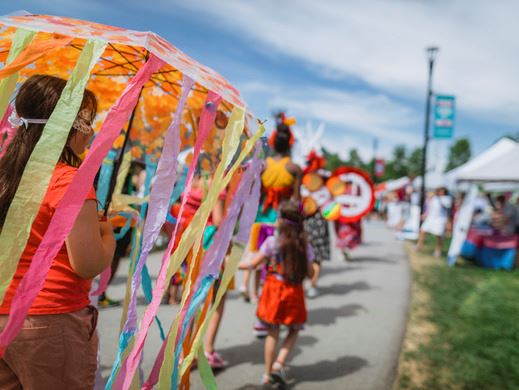 People enjoying a festival