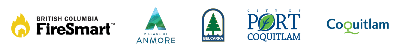 FireSmart logo, Anmore logo, Belcarra logo, Port Coquitlam logo, Coquitlam logo