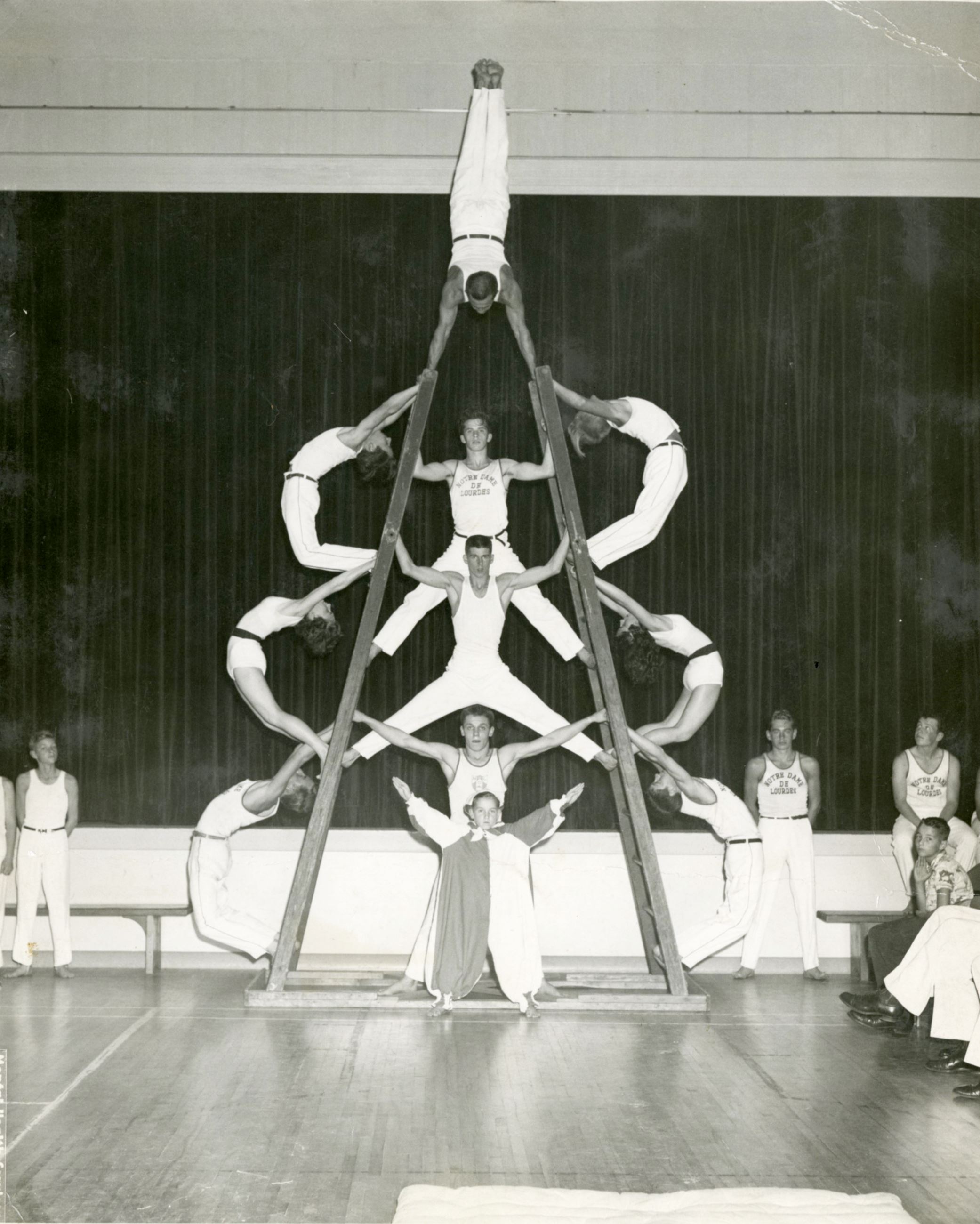 Our Lady of Lourdes High School gymnastics display at Essondale Hospital.