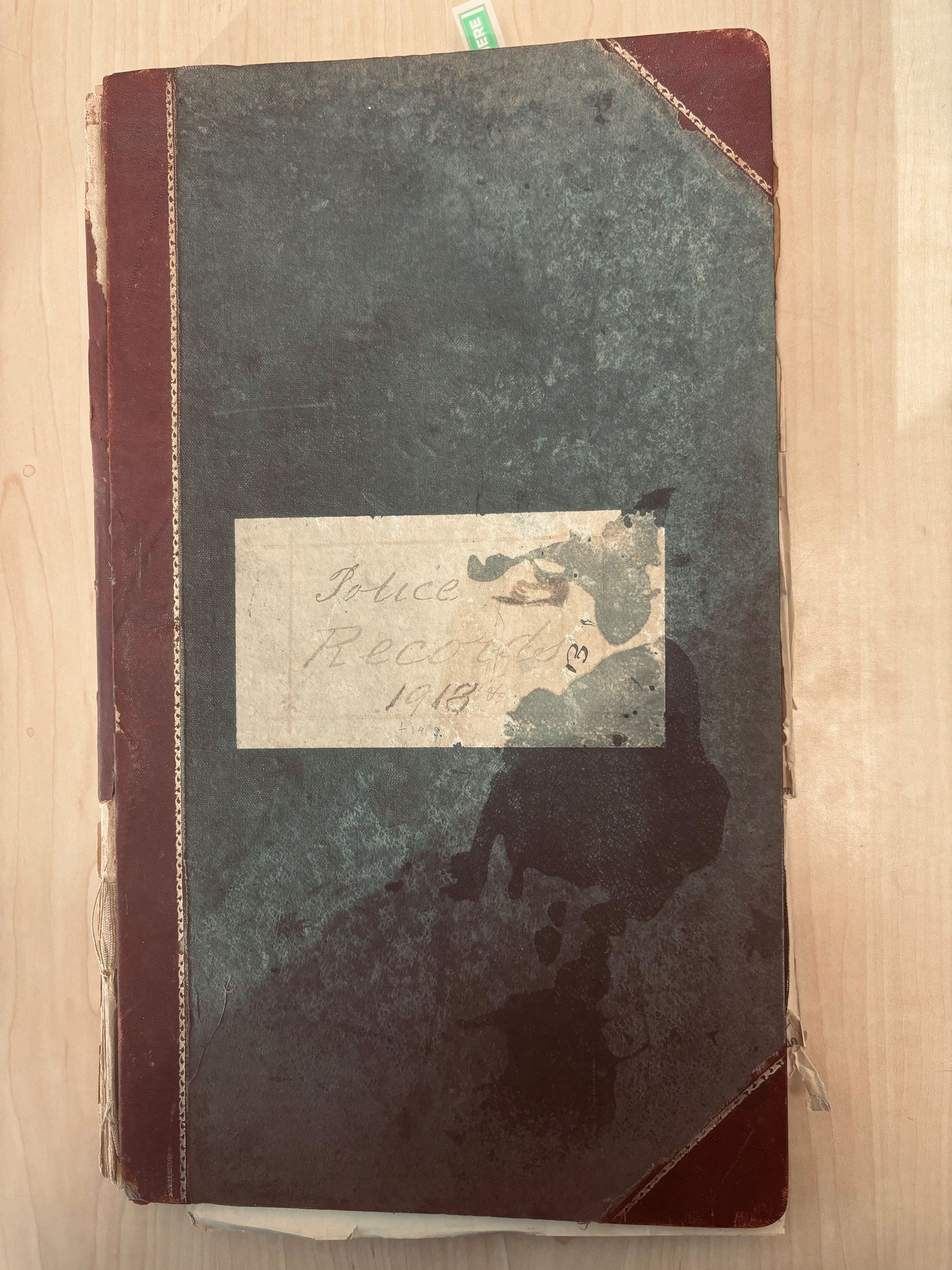 Photo of Police logbook 1918-1919