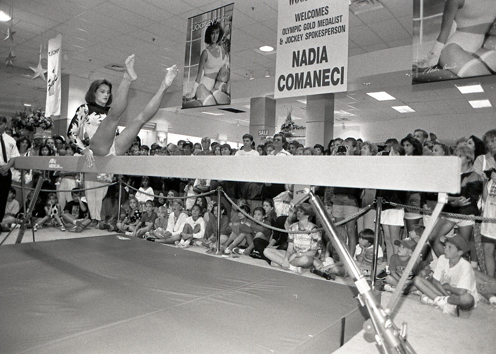 Gymnast Nadia Comaneci at Coquitlam Centre, 1992 (JPG) Opens in new window