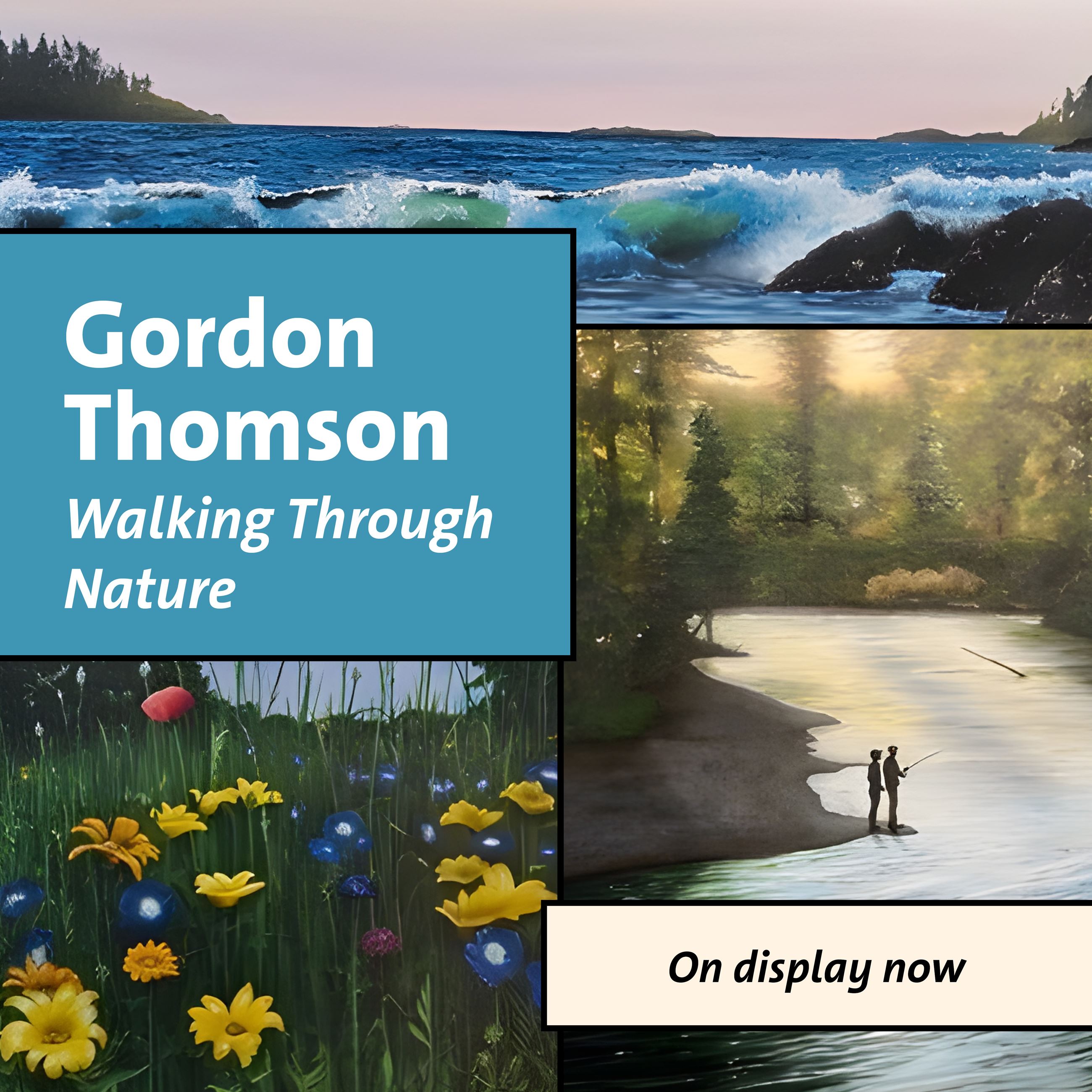 A graphic that reads Gordon Thomson Walking Through Nature